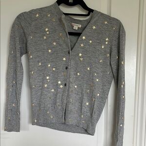 Crewcuts Gray and Gold Embellished Cardigan
